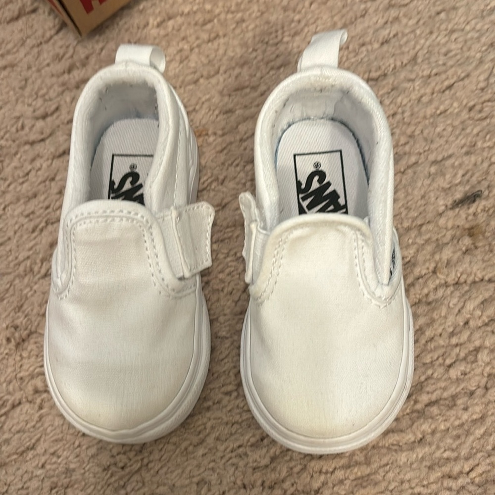 Toddler white vans